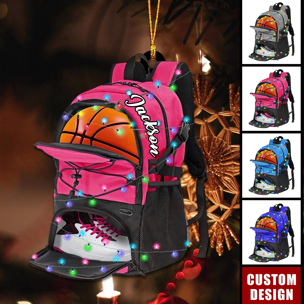 Personalized Basketball Bag Christmas Ornament - Gift For Basketball Players
