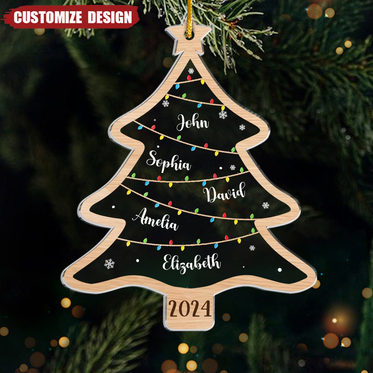 2025 New Release Wish You A Wonderful Christmas - Family Personalized Custom Ornament - Acrylic Custom Shaped - Christmas Gift For Family Members