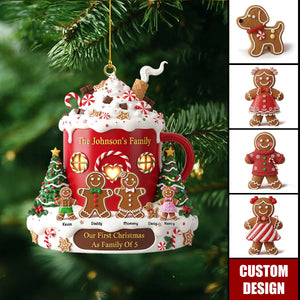 Personalized Gingerbread Christmas Family Ornament - Gift For Family
