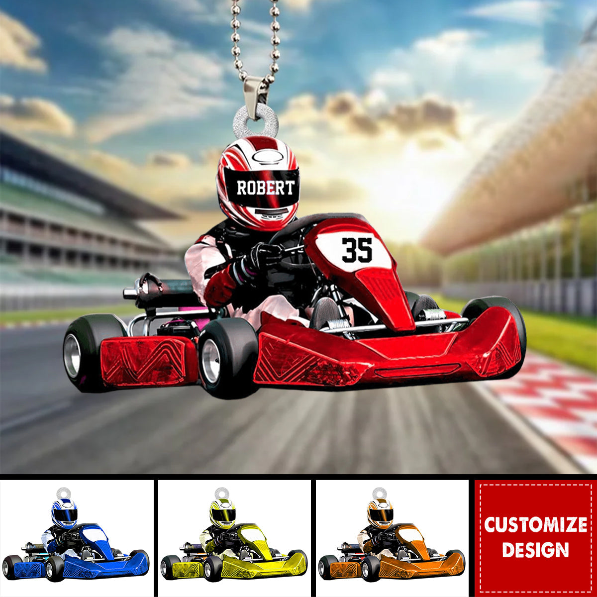 Personalized Race Car Ornament-Gift For Race Car Lovers
