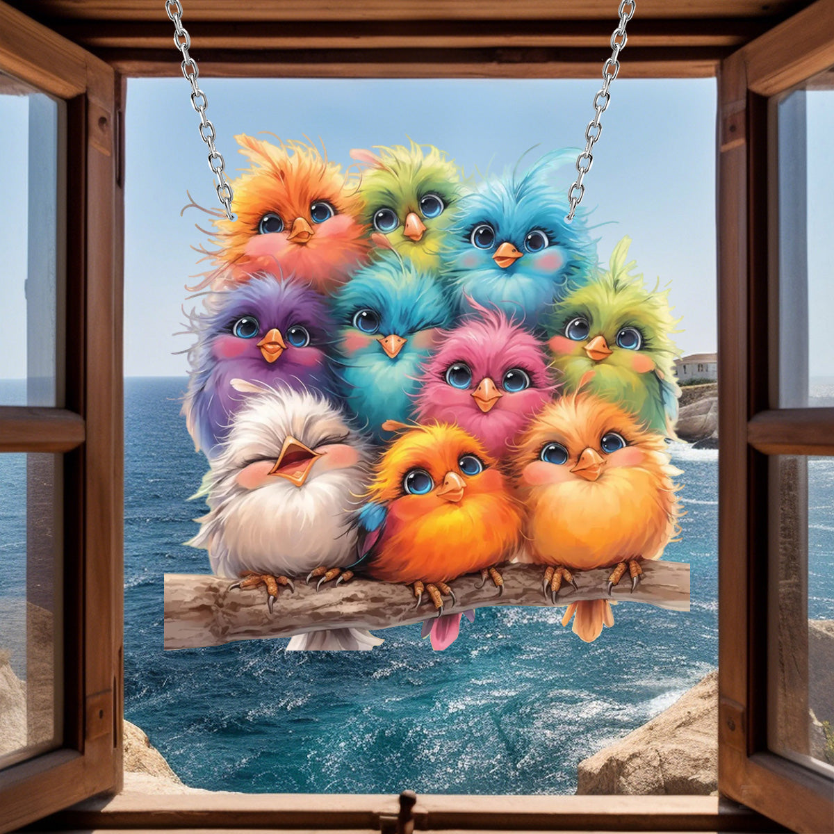 5D Diamond- Art Hanging Kit - Special Shaped Rhinestone Window Ornament - Gift For Bird Lovers