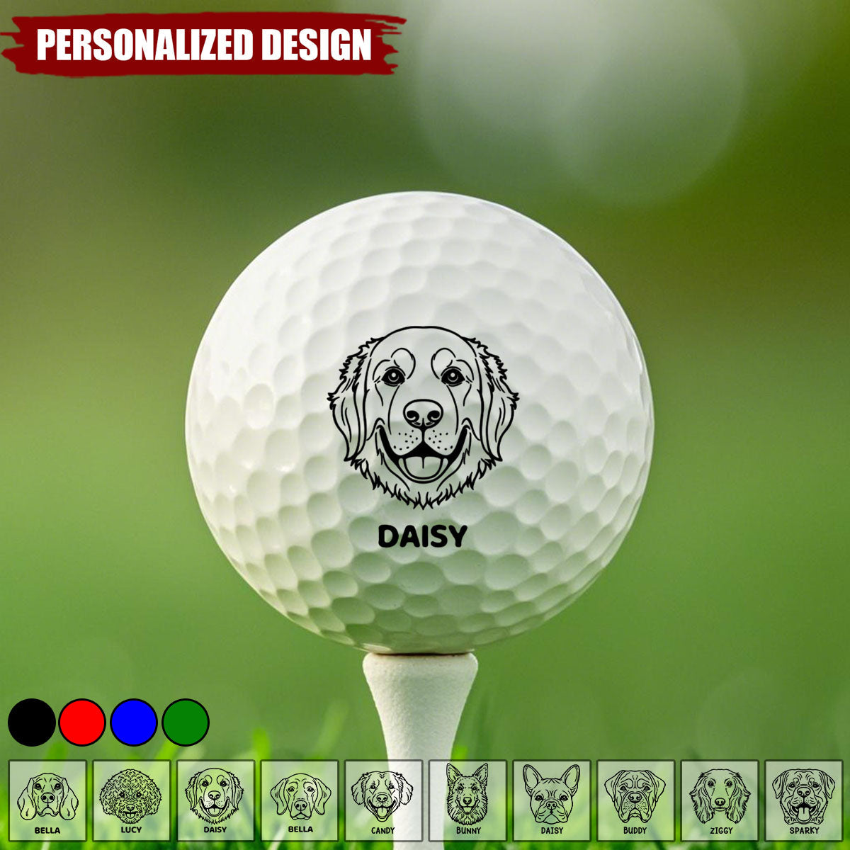 Dogs Make Me Happy-Personalized Golf Ball Stamp With Metal Storage Box