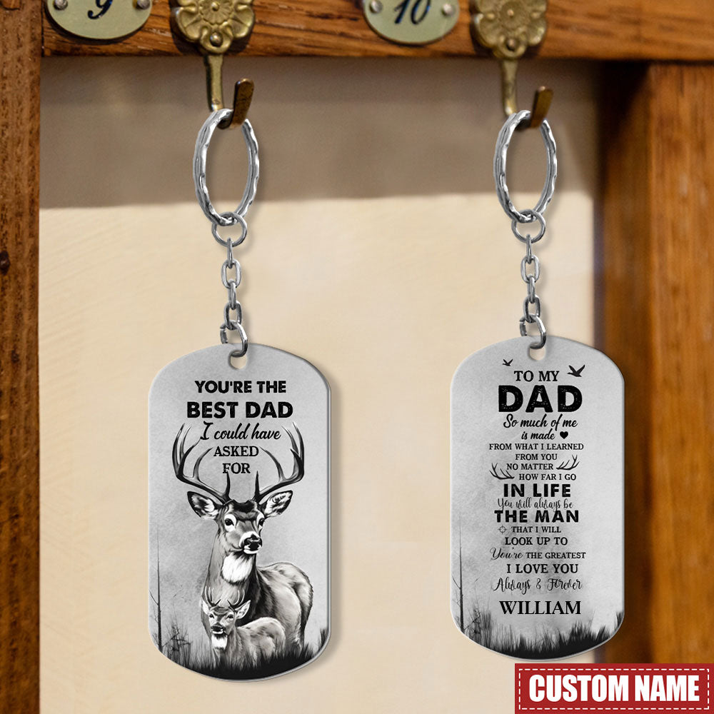 Personalized Keychain For Hunting Dad, You’re The Best Dad, Gift For Father’s Day, Gift Idea For Dad
