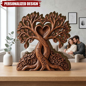 Personalized Wooden Tree of Love Plaque-Gift For Couple