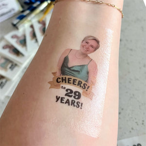 Personalized Photo Birthday Temporary Tattoos