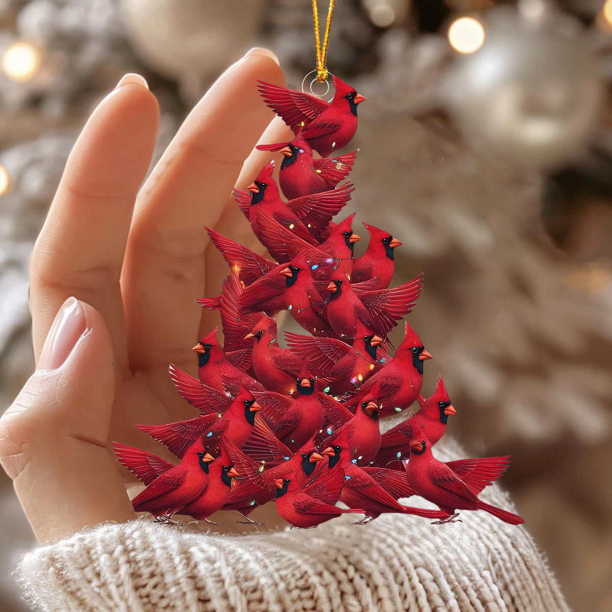Red Cardinal Christmas Ornament - Gift For Bird Lovers