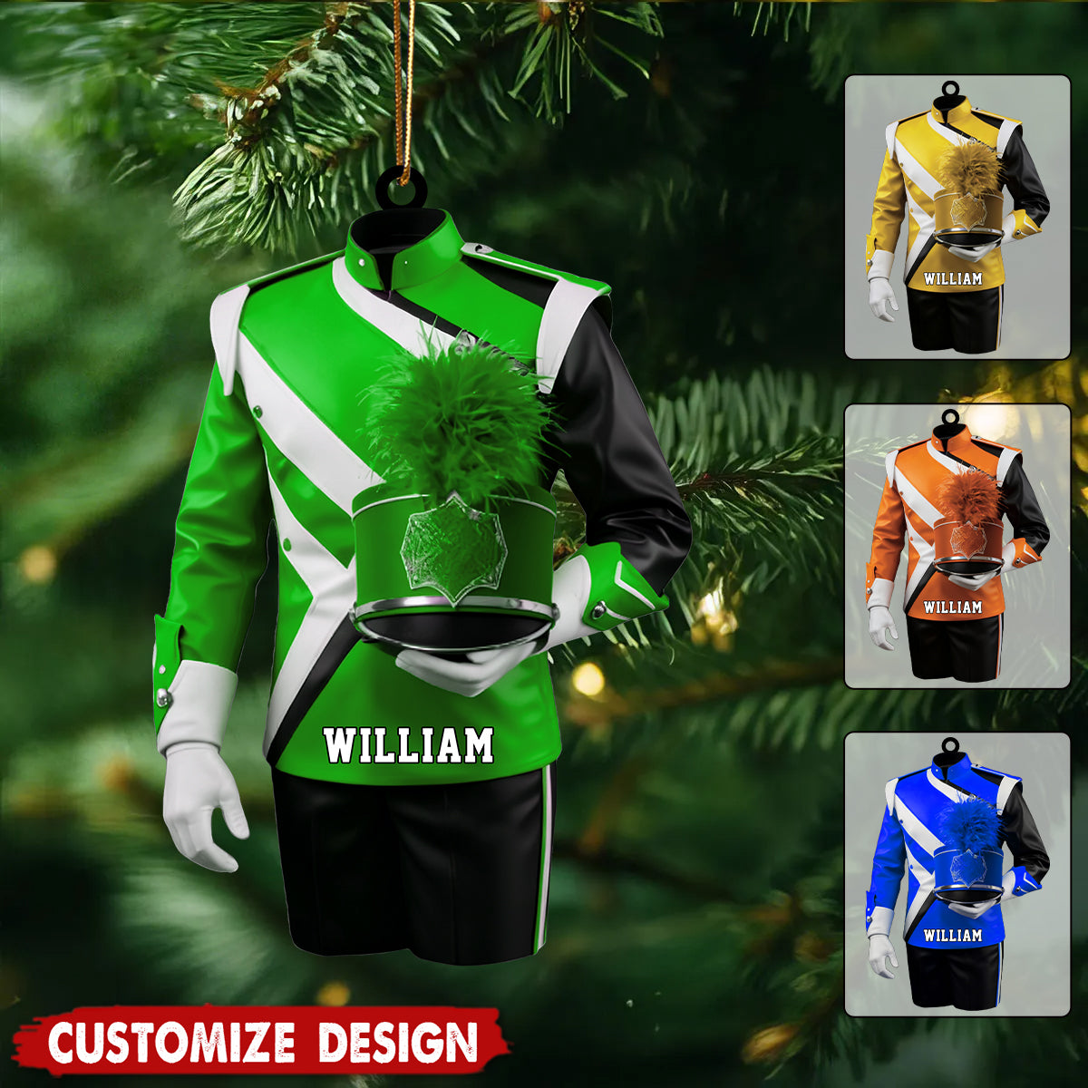 Personalized Marching Band Uniform Ornament - Gift For Band Leader, Music Lover