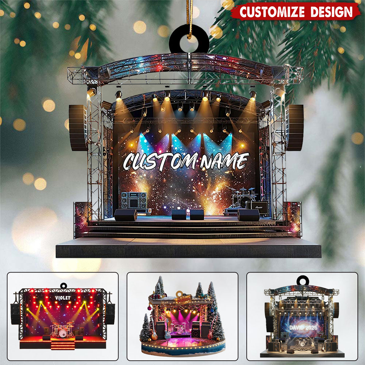 Personalized Rock Band Concert Stage Ornament – Gift for Music Lovers