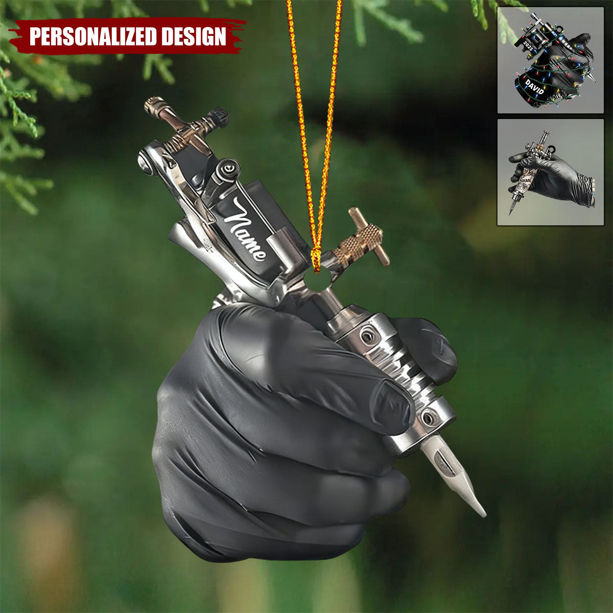 Personalized Tattoo Artist Ornament-Christmas Gift for Tattoo Lover or Piercer