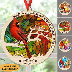 When A Cardinal Appears, Personalized Suncatcher, Memorial Gifts