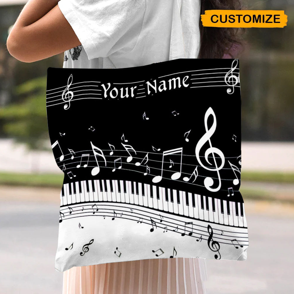Classic Piano & Music Score Personalized Tote Bag