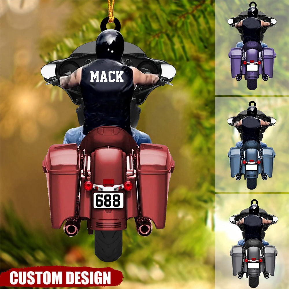 Personalized German Motorbike Lovers Christmas Ornament