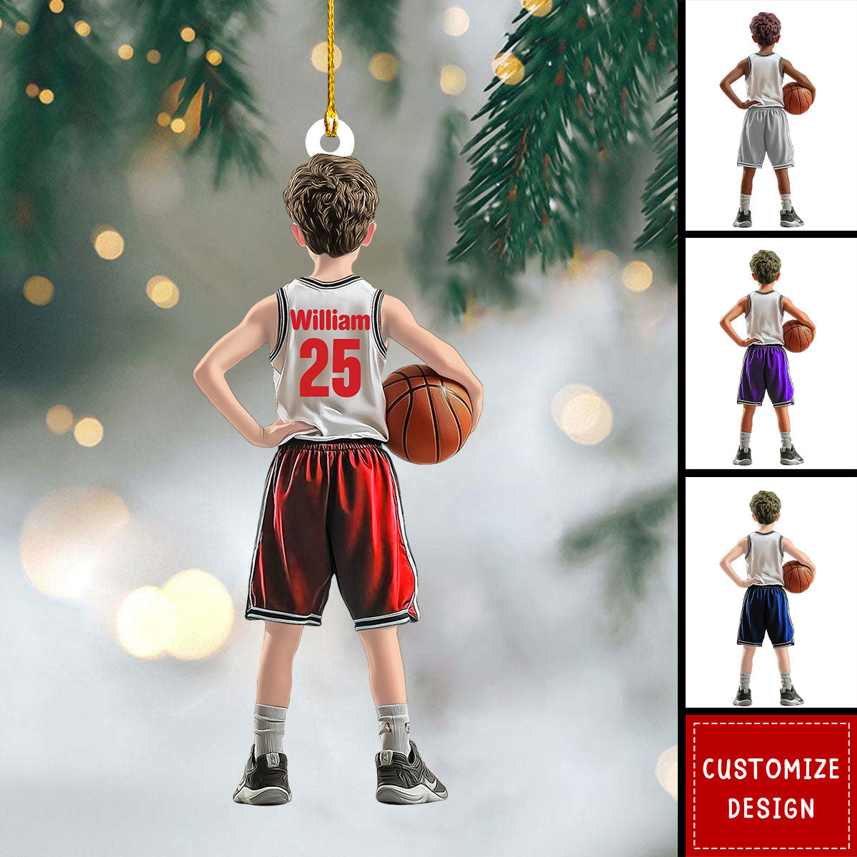 Personalized Kid Basketball Player Ornament - Gift For Basketball Young Lovers  - 2025 New Release