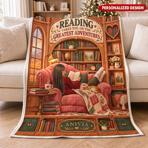Book Girl Blanket - Personalized Gifts For Book Lovers