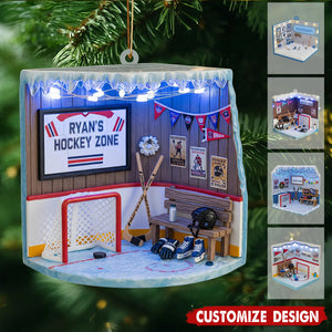 Personalized Hockey Ornament,  Hockey Player Christmas Keepsake, Hockey Sport Gifts, Hockey Ornament
