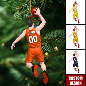 Jumping Dunking Personalized Ornament - Gift For Basketball Lovers