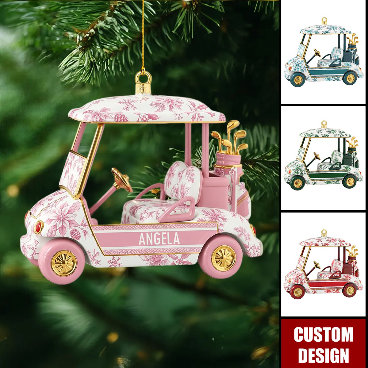 Personalized Car Christmas Ornament - Gifts For Golf Lovers