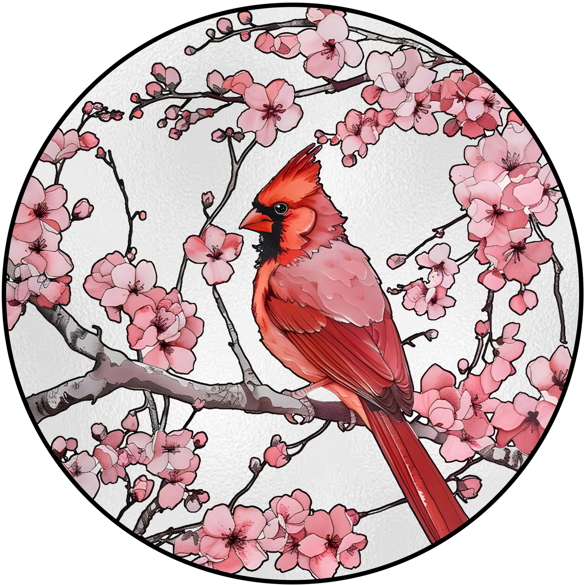 Cardinal&Hummingbird Stained Glass Suncatcher Window Hangings-Memorial Gift