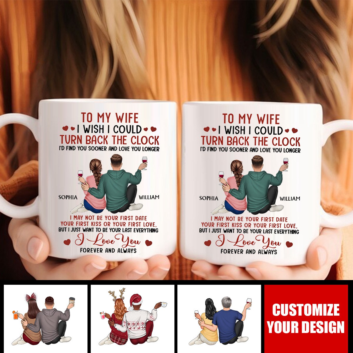 I Wish I Could Turn Back The Clock - Personalized Mug - Anniversary, Loving Gift For Couples, Husband, Wife