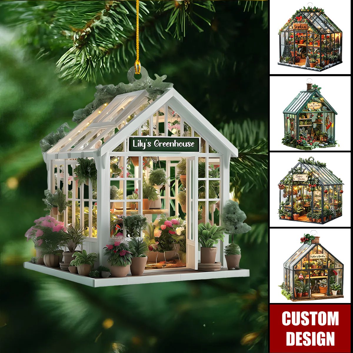 Personalized Greenhouse Christmas Ornament-Gift For Plant Lovers