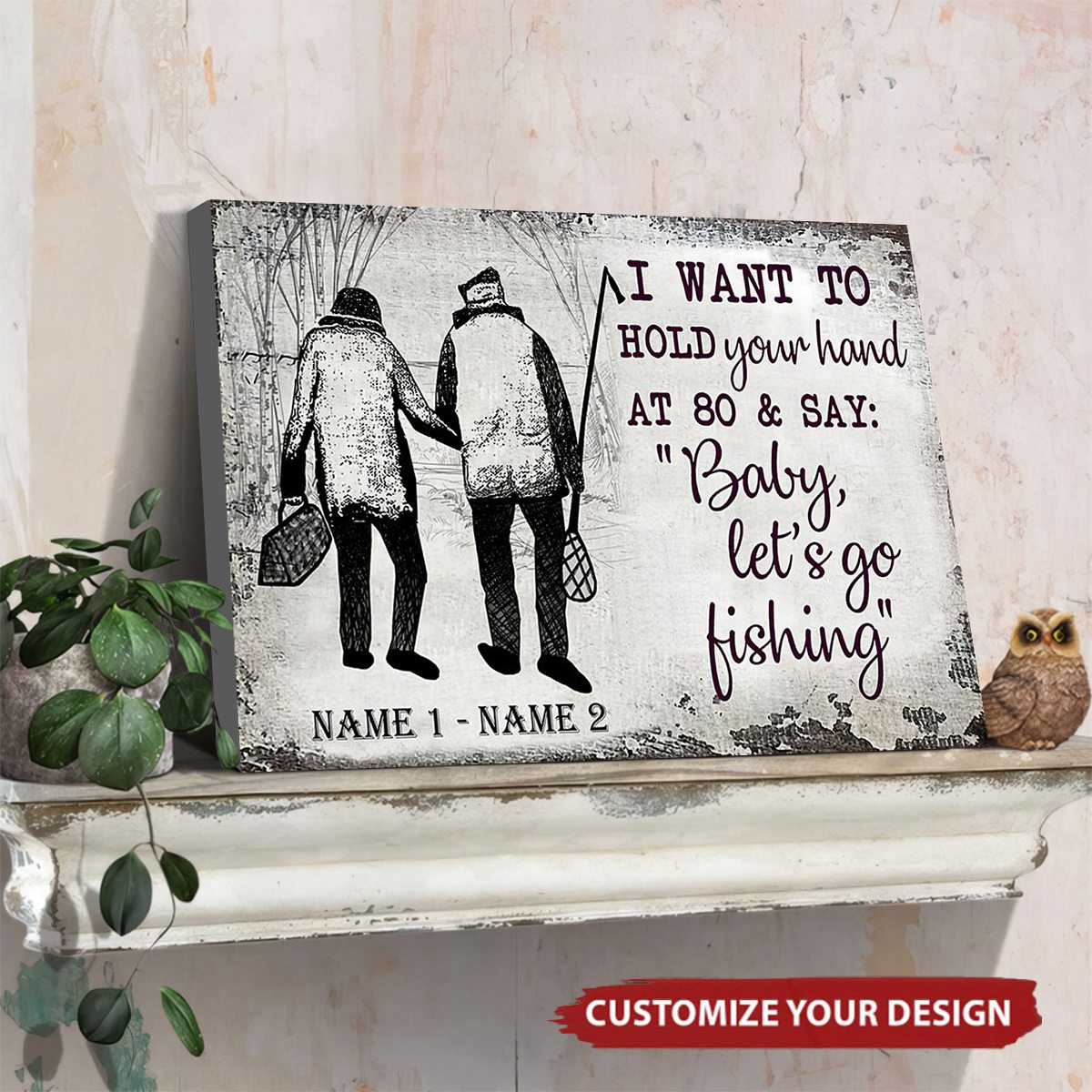 Baby, Let's Go Fishing Horizontal Poster - Gift For Couple, Fishing Lovers