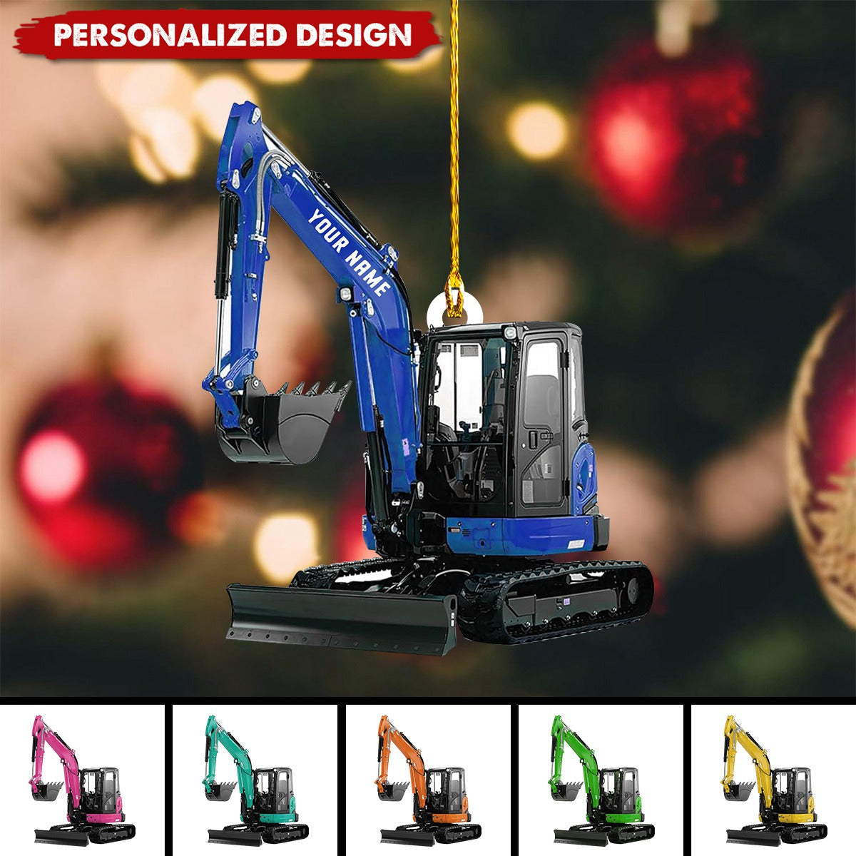 Personalized Excavator Heavy Equipment Ornament-Gift For Excavator Car Lovers