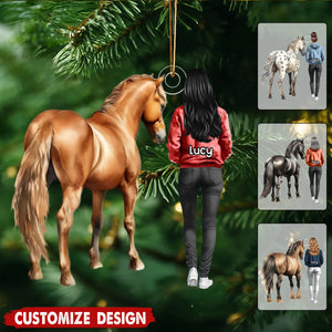Personalized Woman And Horse Ornament - Gift For Horse Lovers