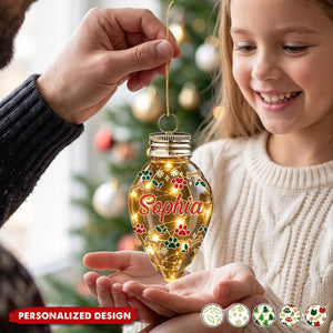 Christmas Decoration For Family - Personalized Ornament With Name Chili Bulb LED Light