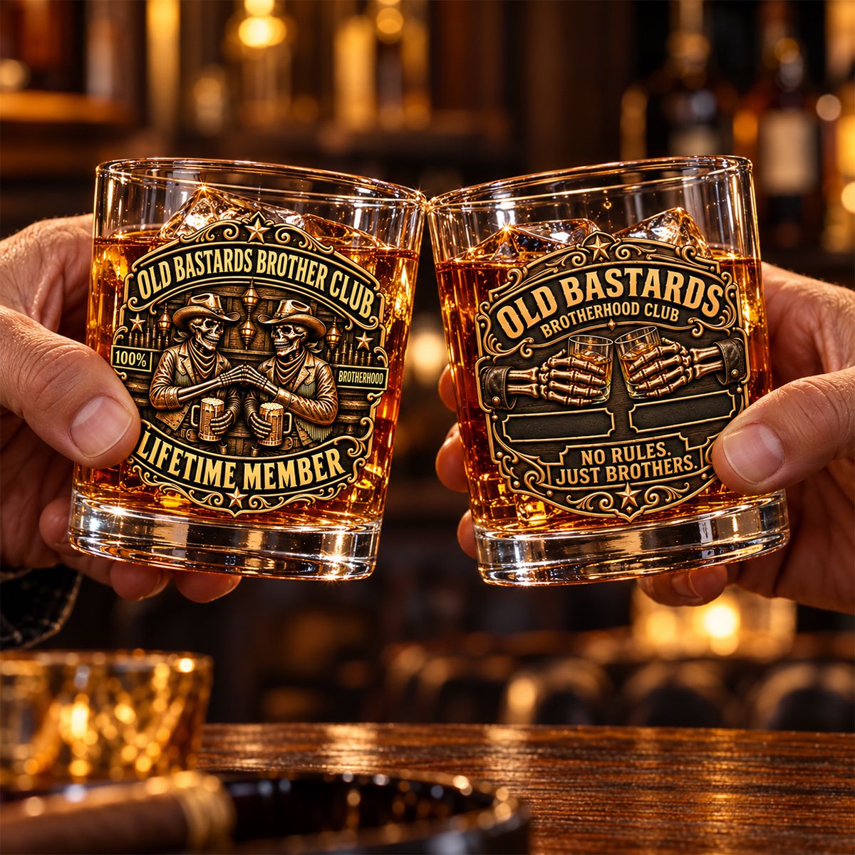 Brotherhood Built To Last Forever - Personalized Whiskey Glass