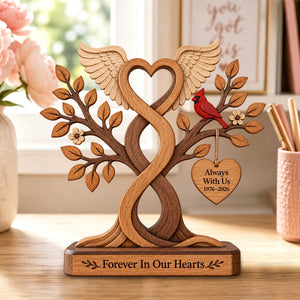 Personalized Memorial Wooden Tree Block Sign, Sympathy Gift