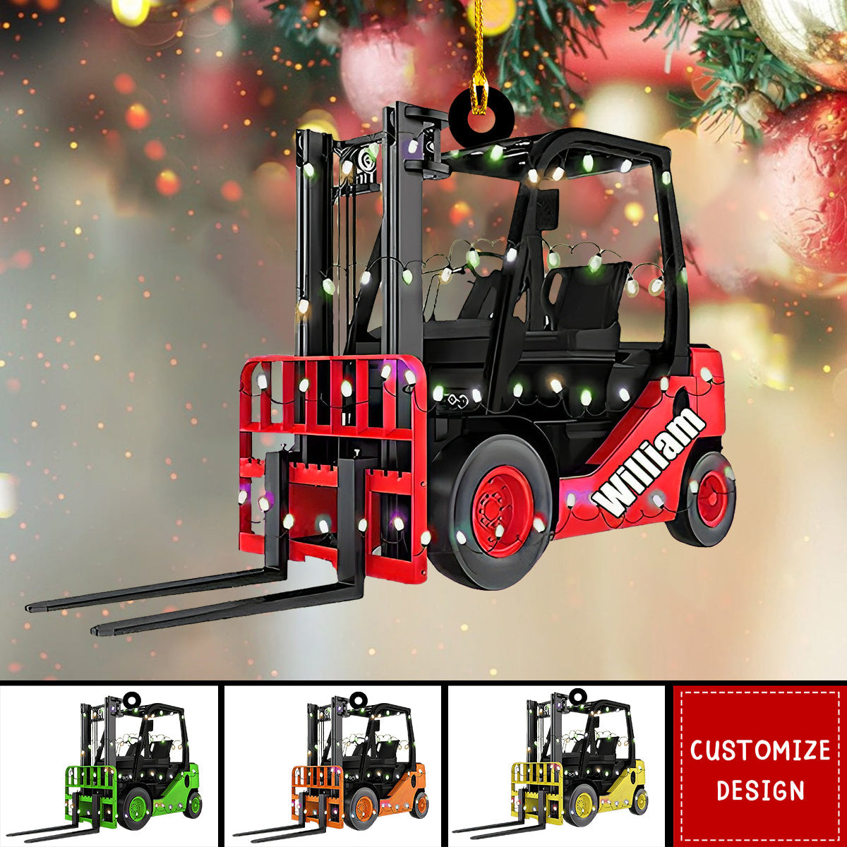Personalized Forklift Truck Christmas Ornament - 2024 New Release