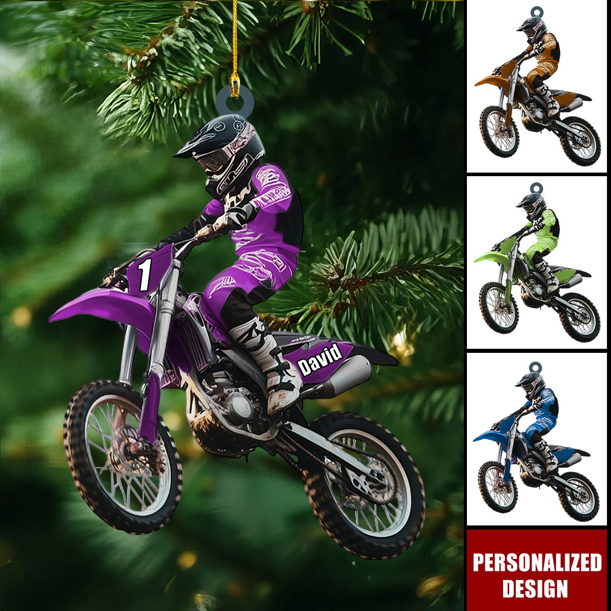 Personalized Motocross Ornament Gift For Dirt Bike Rider