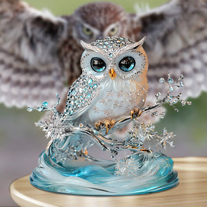 Elegant Bohemian Owl Acrylic Plaque Gift for Bedroom, Living Room