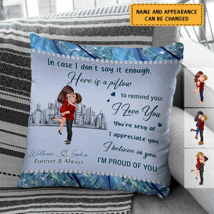 Custom Personalized Couple Pillow Cover - Gift For Couple/ Her/ Him - I Love You