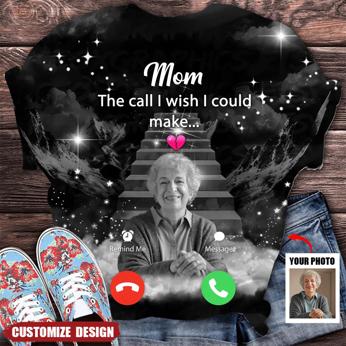 The Call I Wish I Could Make - Personalized 3D Memorial Shirt