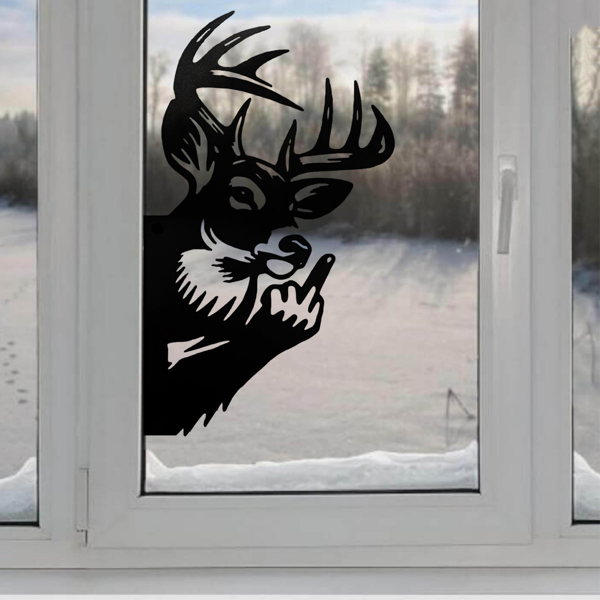 Peeping Deer Middle Finger Decor Decal
