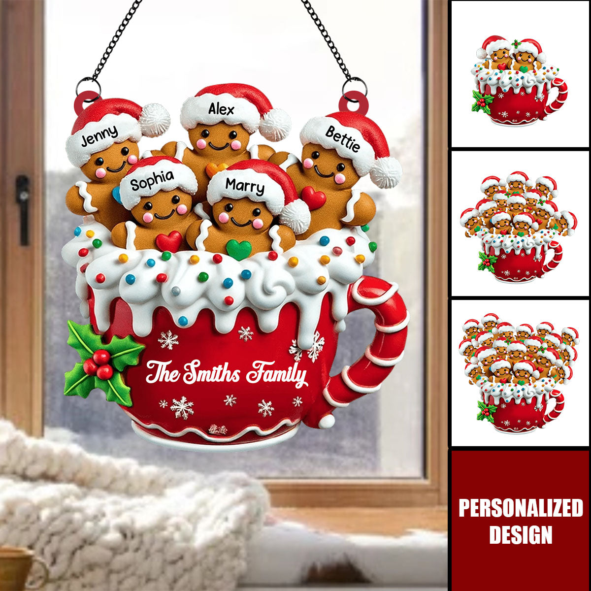 Merry Christmas-Personalized suncatcher-Gift For Family