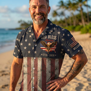 God Bless America 1776-2026 - Personalized Hawaiian Shirt