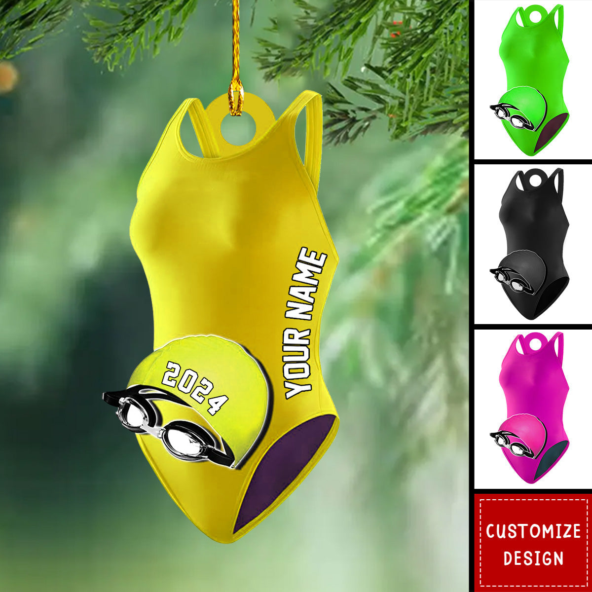 2024 New Release Personalized Swimmer Accessories Ornaments Gift For Swimmer