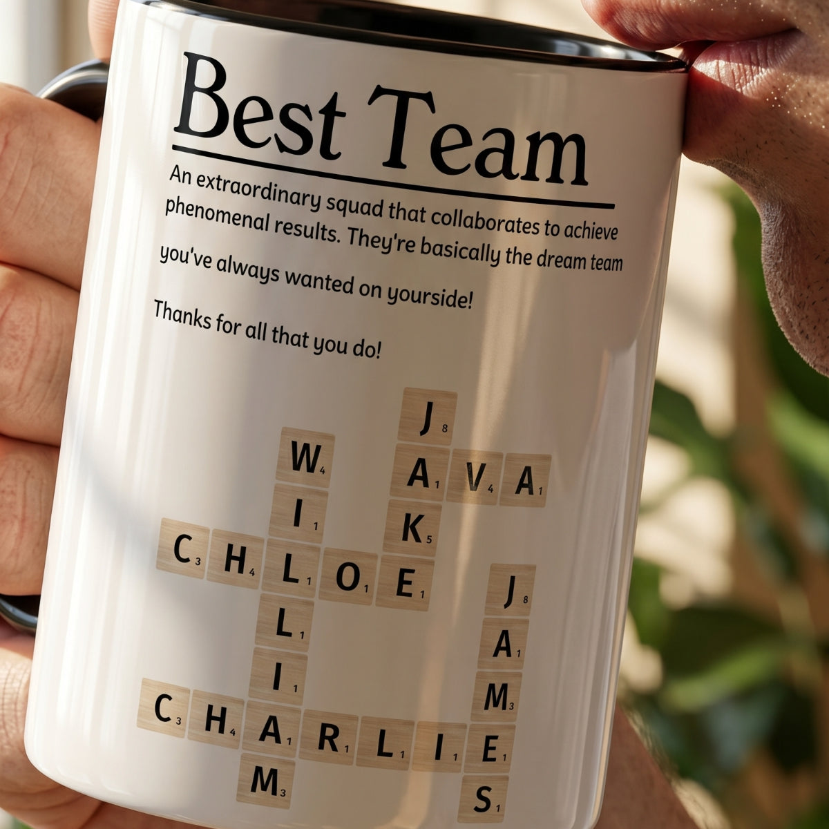 Best Team Coworker Gifts Custom Name Scrabble Words - Personalized Mug