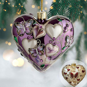 Butterfly Heart Acrylic Christmas Ornament-Gifts For Friends,  Xmas Gift For Her