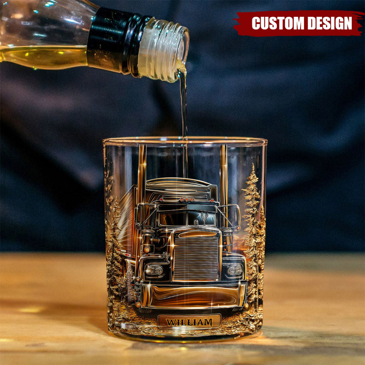 Best Truck Driver - Personalized Trucker Whiskey Glass