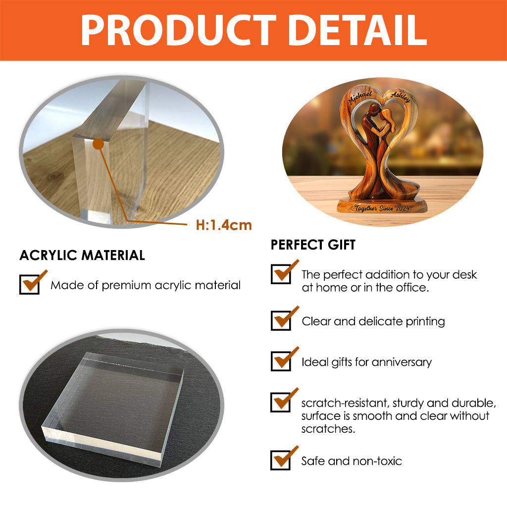 You And Me We Got This - Personalized Couple Shaped Acrylic Plaque