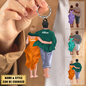 Personalized Back View Couple Acrylic Keychain