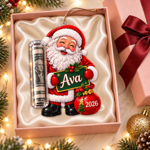 Personalized Christmas Cash Acrylic Ornament, Christmas Tree Keepsake