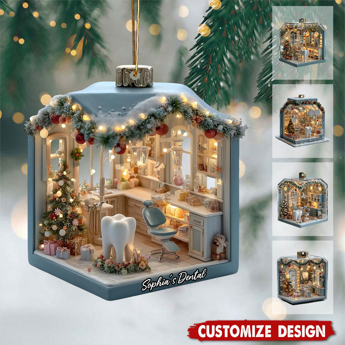Personalized Name Dentist Office Christmas Ornament - Gift For Dentisit
