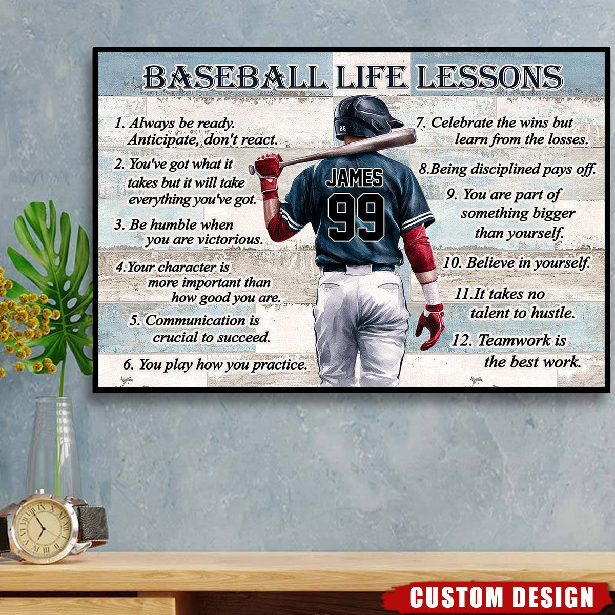 Baseball Life Lessons -Personalized Poster, Gift For Baseball Lover
