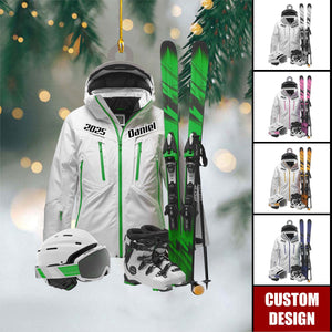 Personalized Ski Ornament: Custom Name, Skier/Snowboarder Gift