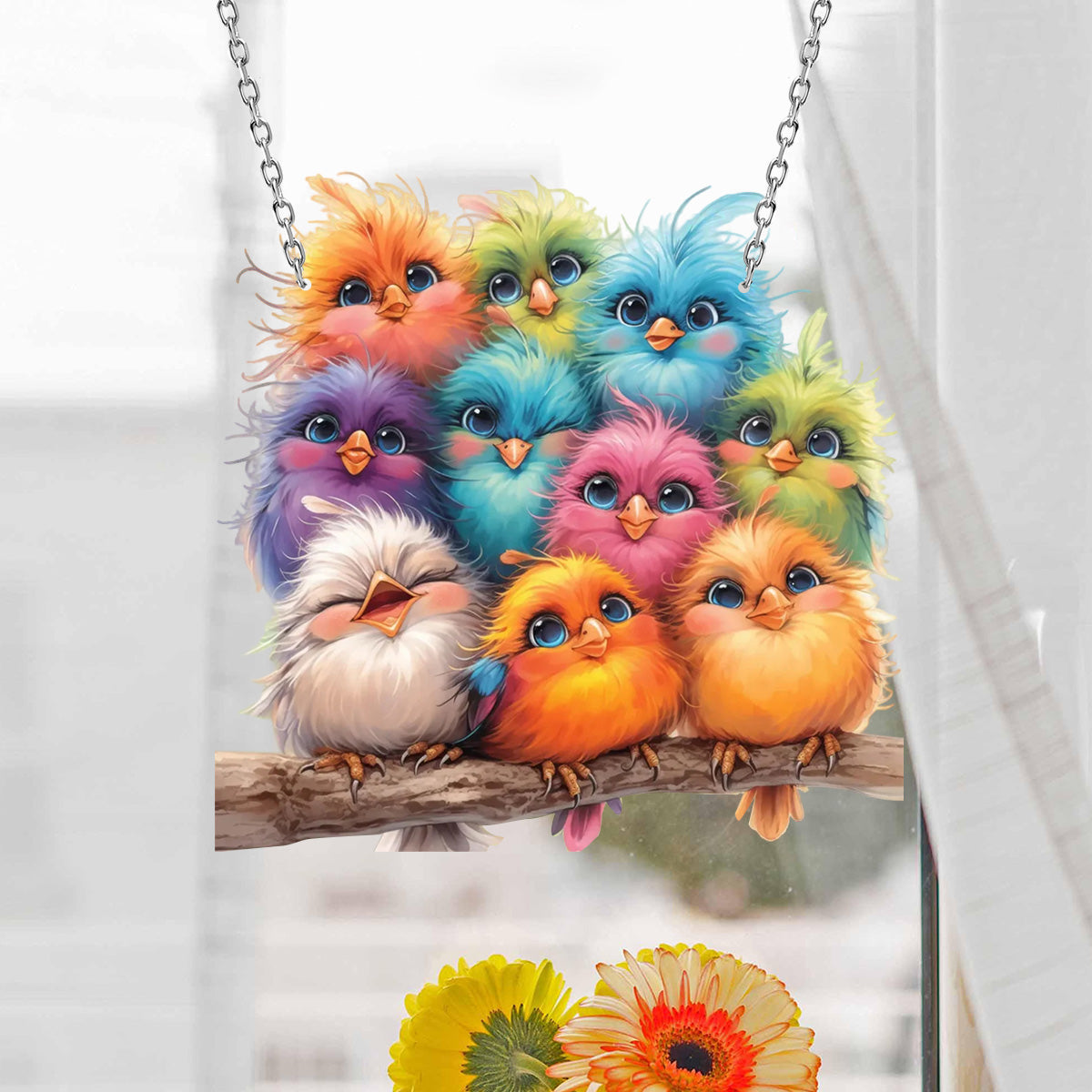 5D Diamond- Art Hanging Kit - Special Shaped Rhinestone Window Ornament - Gift For Bird Lovers