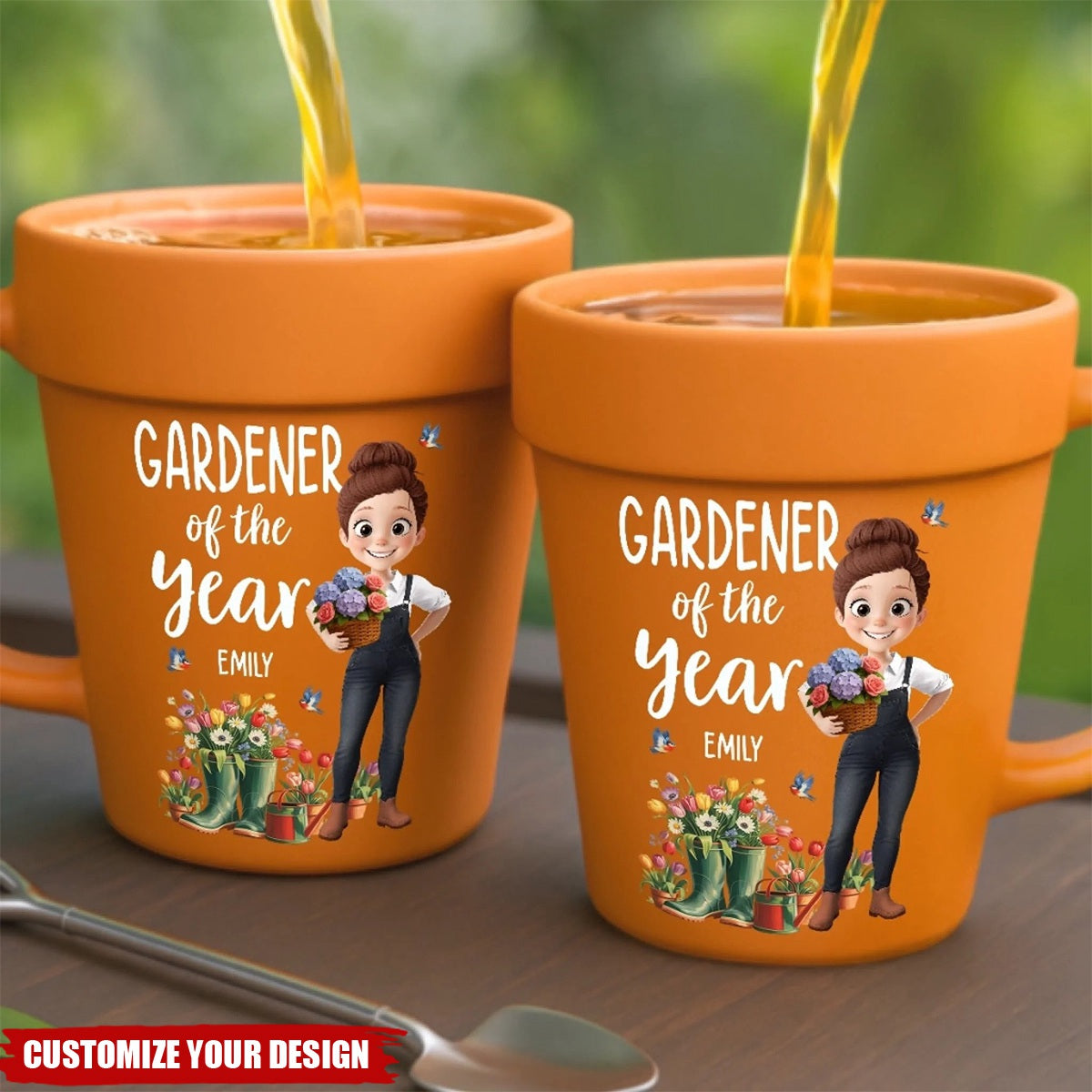 Custom Plant Pot Ceramic Mug - Personalized Garden Gifts For Gardeners - Plant Parent Vibes - Flower Pot Mug